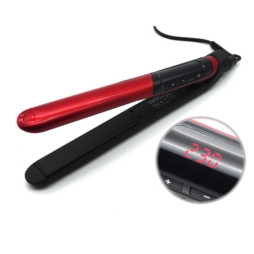 Hair straightener brush LCD Display 2in1 ceramic coating comb flat iron hair professiona tool Curler Hair care Iron