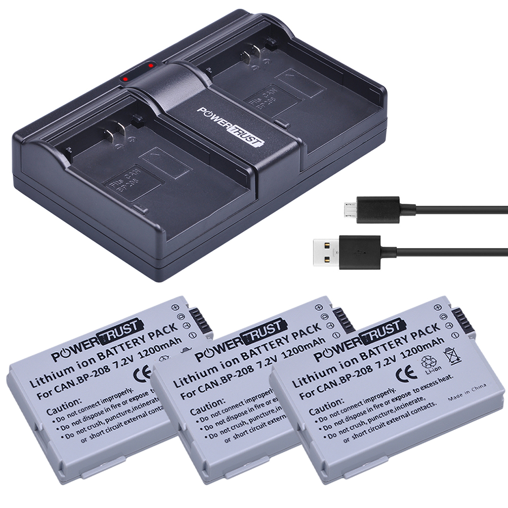 PowerTrust BP-208 BP208 Rechargeable Battery for Canon DC10 DC19 DC20 DC21 DC22 DC40 DC50 DC51 DC95 DC100 DC200 DC201 DC210: Pink