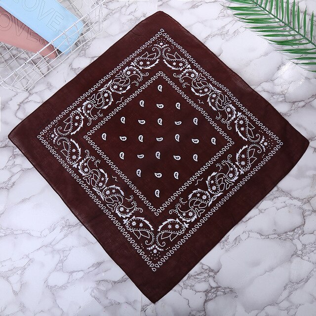 Oranje Bandana Mode Hoofddeksels Haarband Sjaal Pols Wraps Vierkante Sjaals Afdrukken Zakdoek Haaraccessoires Voor Vrouwen T3: 1pcs Brown