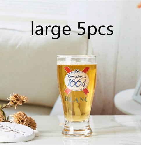 300ML/570ML Personality Beer Glass Cup 1664 GUINNESS HeineKen Beer Mug Wine Glass for Bar Whiskey Glass KTV Party: 1664 large 5pcs