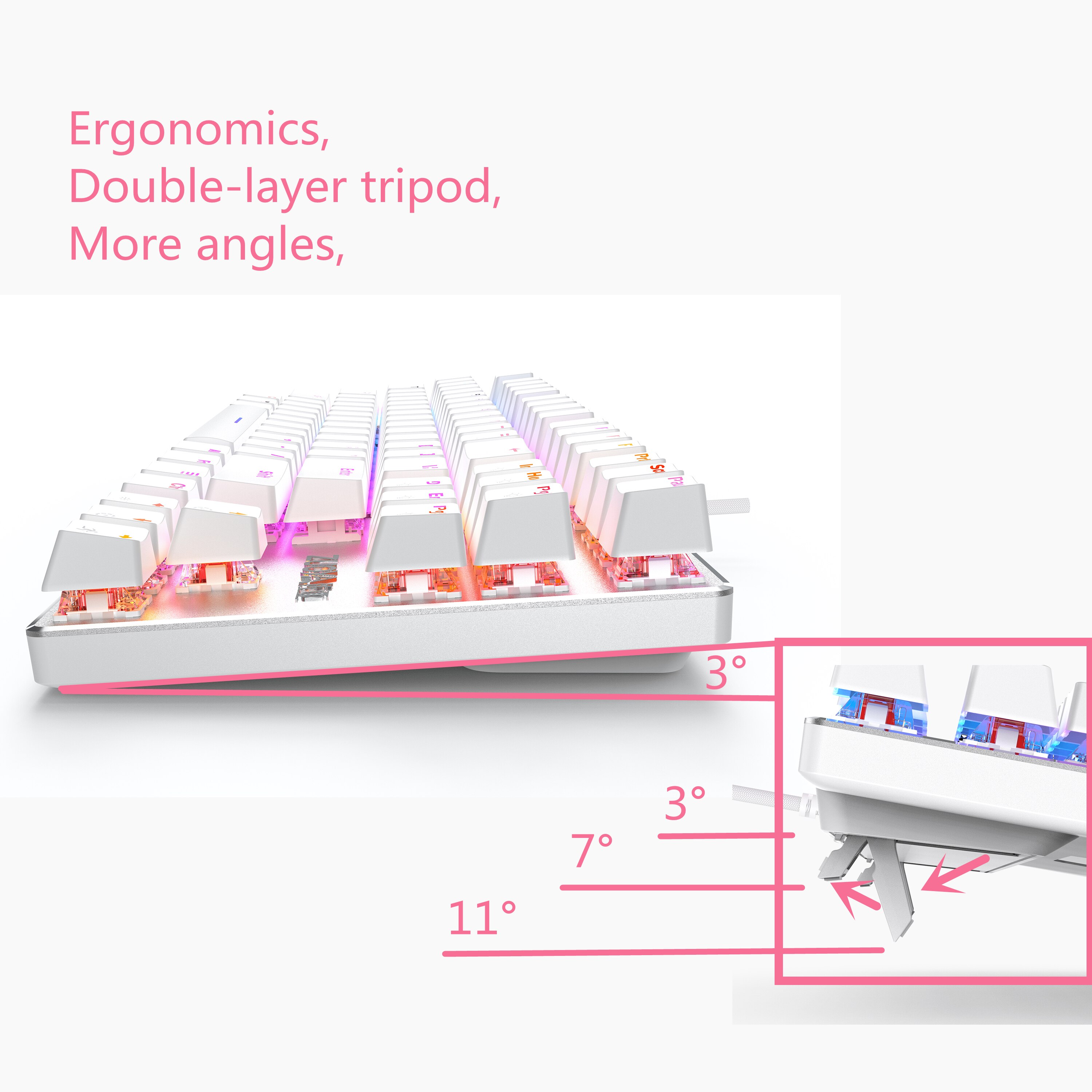 Original ZUOYA X76 Gaming Mechanical Keyboard USB Wired 87 keys with RGB Backlight Red/Blue Switch for PC Computer Gamer