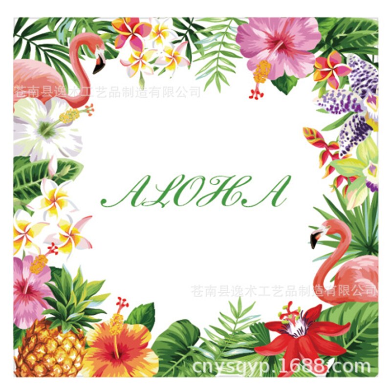 Flamingo Paper Plate Napkin Dispasable Tableware Hawaii Party Straw Cup Happy Birthday Party Decoration Aloha Hawaiian xx74: napkin 20pcs