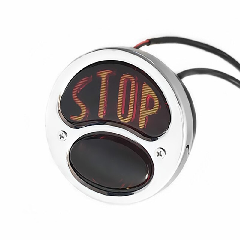 Feu arrière de moto Vintage classique chromé «Stop» pour Chopper robuste