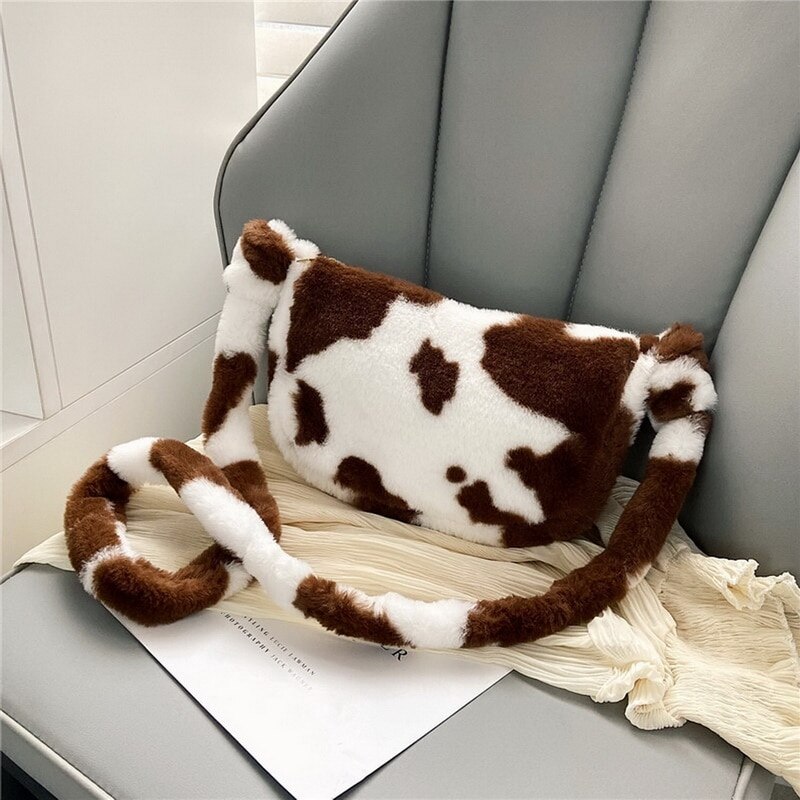 Pluizige dames handtas kleine luipaardprint crossbody tas dames pluche zachte casual schoudertas сумка женск: 8