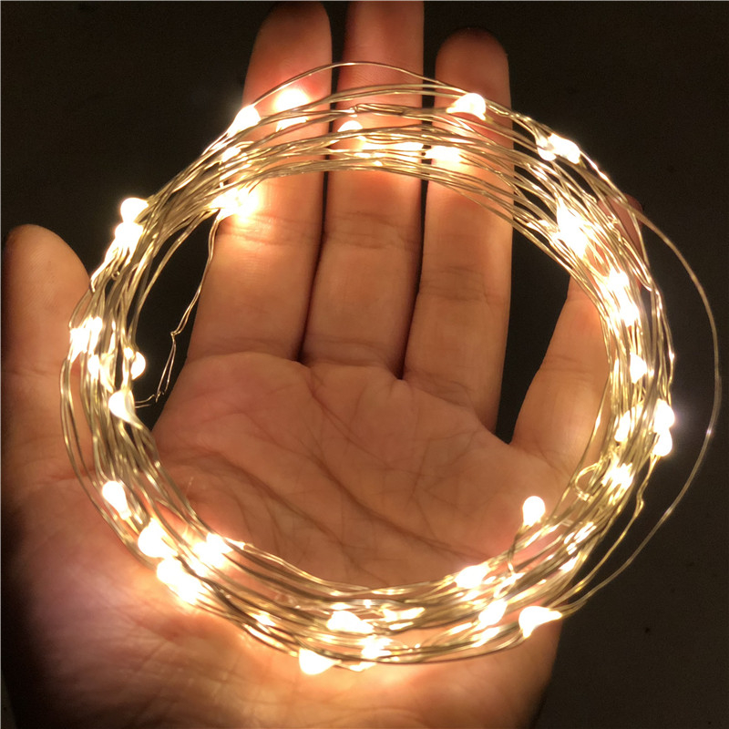Led-ljusslingor koppartrådsgirlande ljusslingor batteridriven lampa för födelsedags- och bröllopsfestdekoration