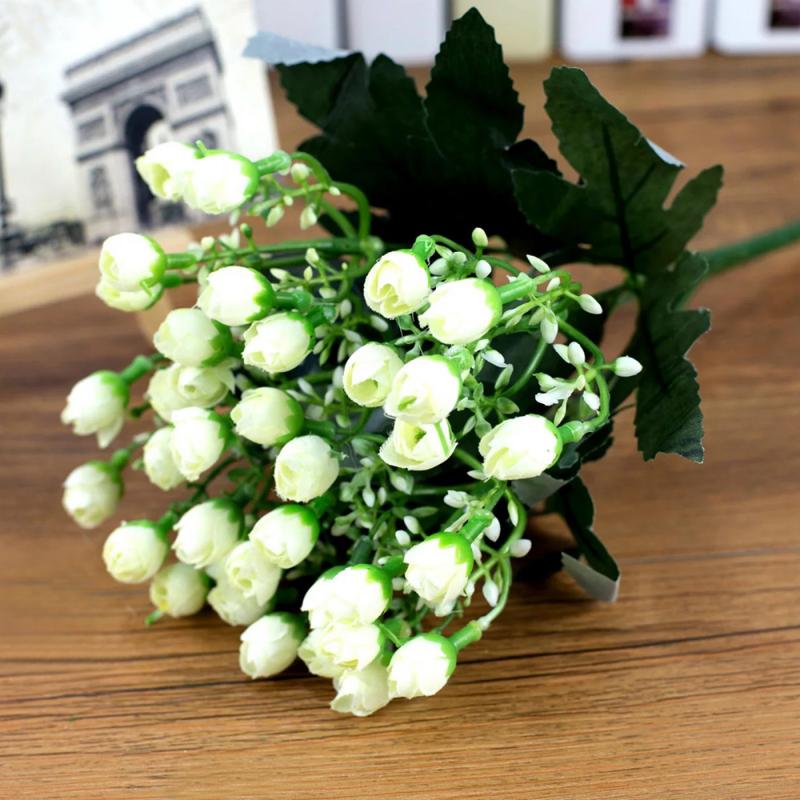 36Heads/1Bunch Kunstmatige Decoratieve Party Zijden Nep Bloemen Pioenen Voor Home Hotel Decor Diy Bruiloft Decoratie Bouque: white