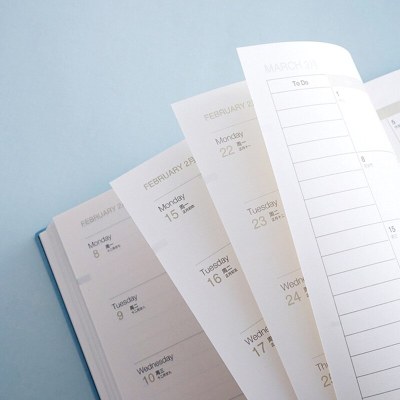 Planner Notebook 18 Monthlys Agenda Plan Organizer Binnenpagina Week Maand Plan Journal Opnemen Leven School Briefpapier