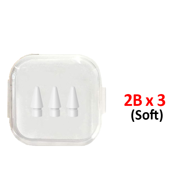 Uogic 3PCS Pencil Tips for Apple Pencil 1st/2nd Generation 2B/HB Both Soft and Hard Tip For Apple Pencil 1 2 iPad Stylus Nib: 2B x 3