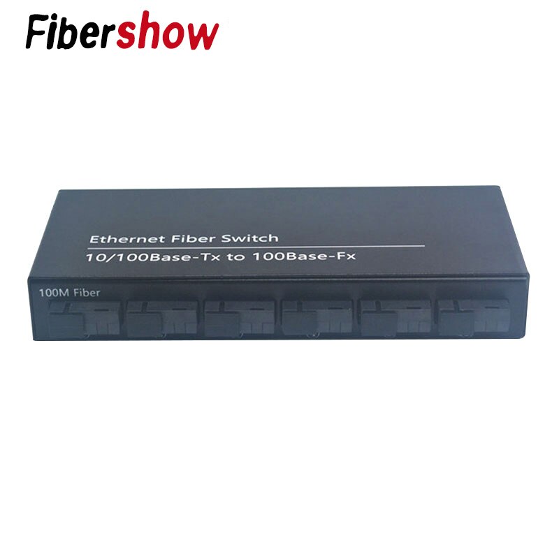 Fast Ethernet Fiber Optical Media Converter Single Mode switch Converter 20KM 2 RJ45 and 6 SC fiber Port 10/100M