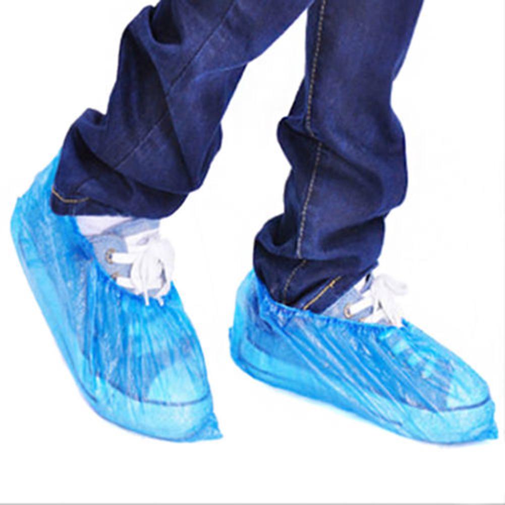 100 Stuks Wegwerp Schoen Dust Covers Plastic Anti Slip Schoen Covers Cleaning Beschermende Overschoenen Beschermende Overschoenen Wegwerp