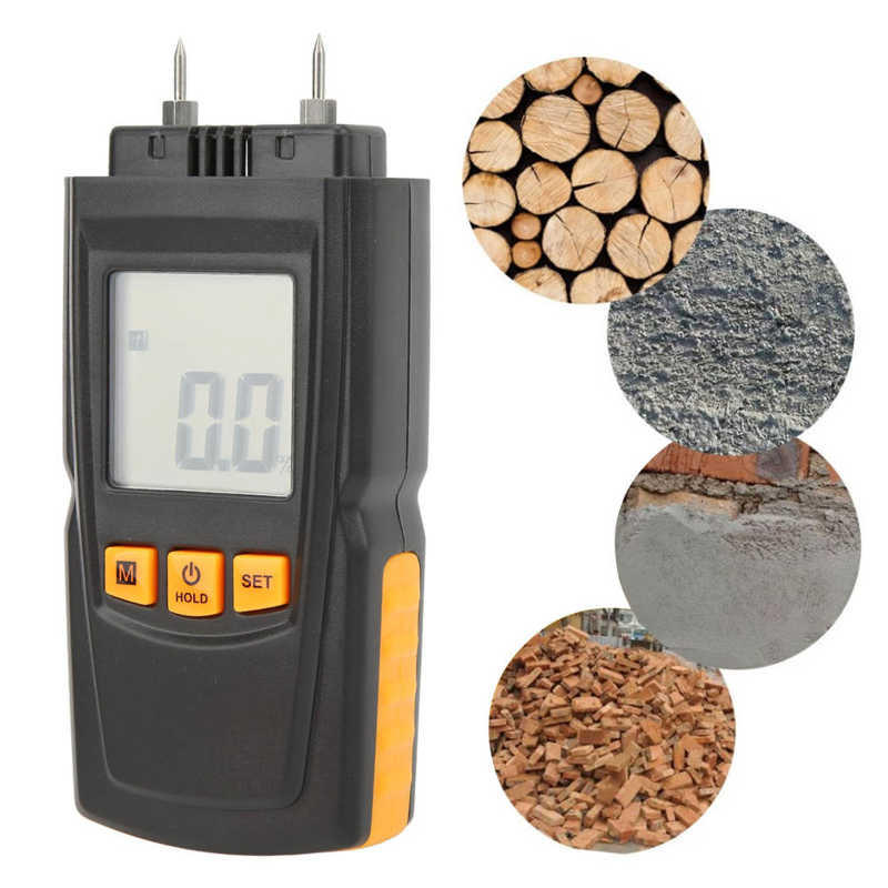 GM605 Portable Wood Moisture Meter Hygrometer Digital Wood Density Meter with Probe Protective Cover Humidity Meter