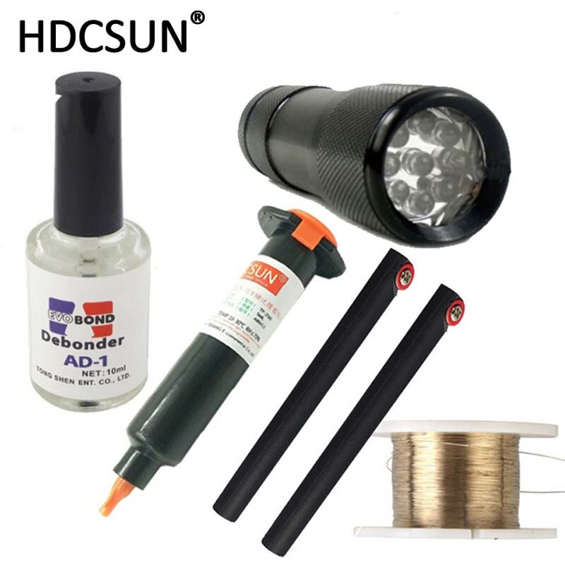 TP-2500 UV glue Optical Clear Adhesive dispergator + uv light solder iron Blade Decal Remover glue LCD touch screen repair: Package 3