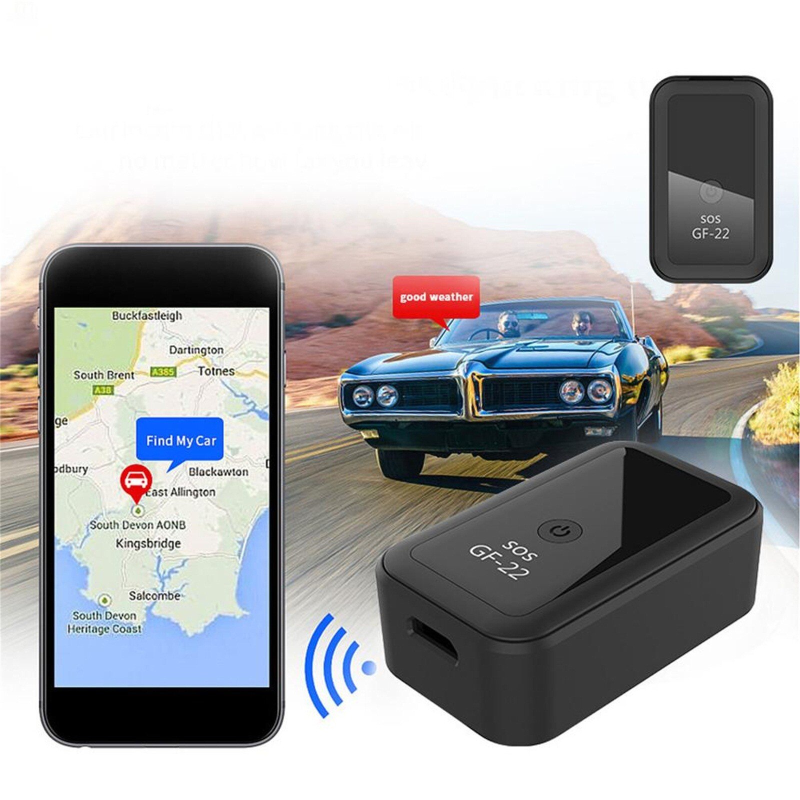 GF22 Auto Tracking Anti-Diefstal Apparaat Mini Auto App Real-Time Tracking Gps Locator Anti-Verloren Opname tracking Device Gps Locator: Default Title