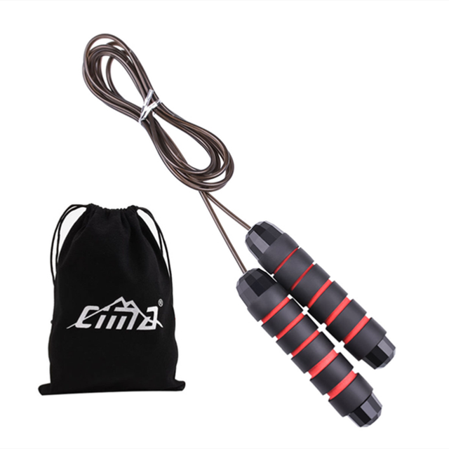 Cuerdas de saltar de 3M, bolsa de Cable de velocidad ajustable para Crossfit, cuerda de saltar de plástico gruesa de doble rodamiento, equipos deportivos de Fitness: Rosa