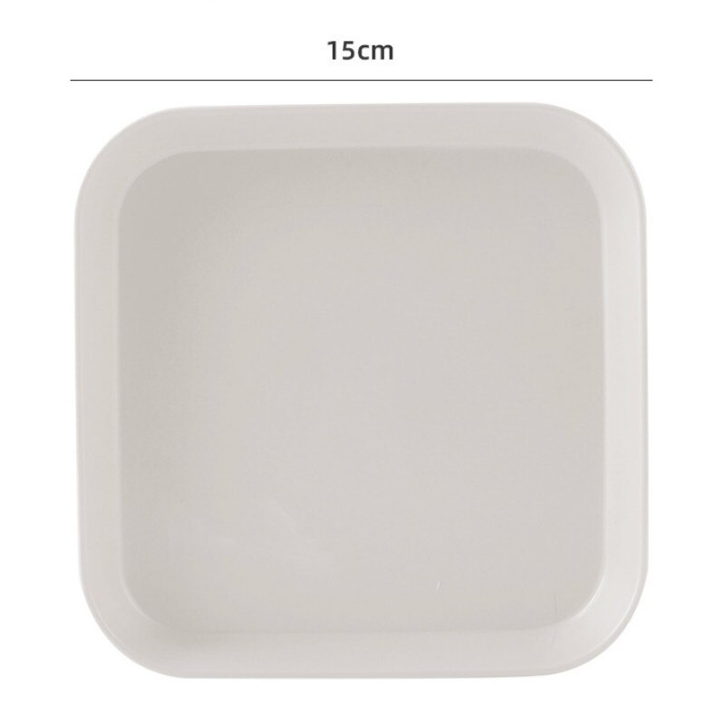 Plastic Voedsel Saus Schotel Leuke Ronde Snacks Fruitschaal Vierkante Dessertbord Keuken Huishoudelijke Dienblad Gerechten Afvoer Rack Set: Square white