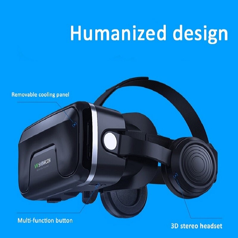 Virtual Reality 3D Glasses with VR Headset 360° Immersive VR Glasses for Android IOS Smartphone with Game Controller Headphone