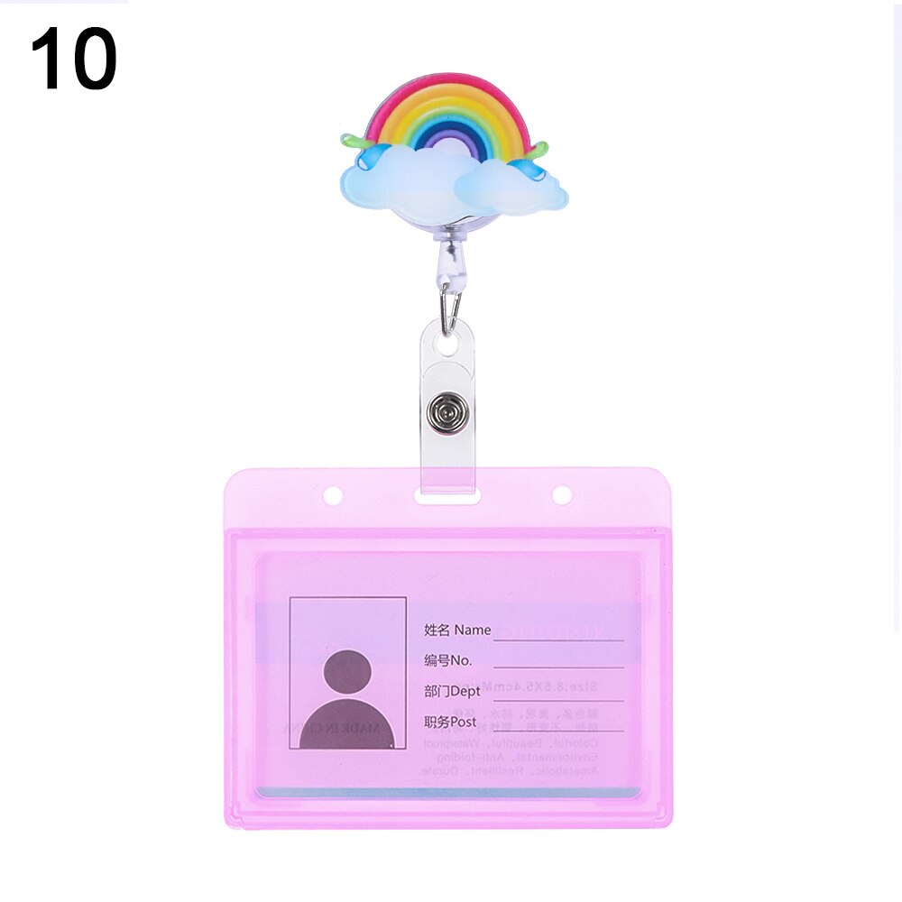 1Set Nette Cartoon Business Arbeit Karte Name Tags Krankenschwester Arzt ID Abzeichen Halter mit Versenkbare Reel Versenkbare Metall Clip: 10