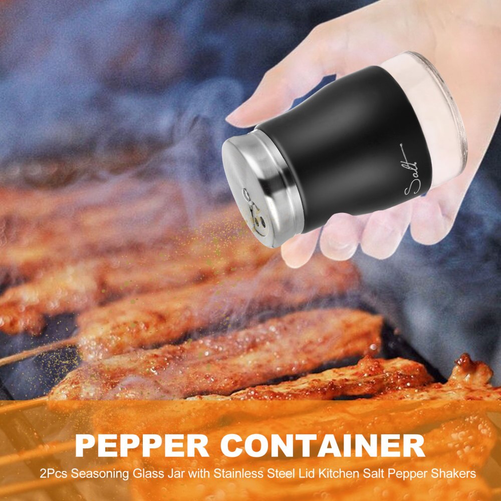 2Pcs Stainless Steel Lid Seasoning Bottle Pepper Salt Shaker kitchen seasoning shaker Kitchen Supply