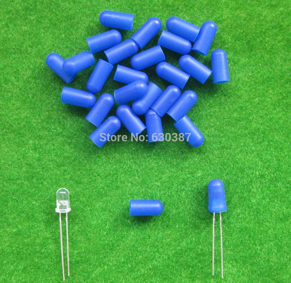 XPT02B 100Pcs Blue Caps / Covers Voor 5Mm Graankorrel Bollen Leds Nieuw
