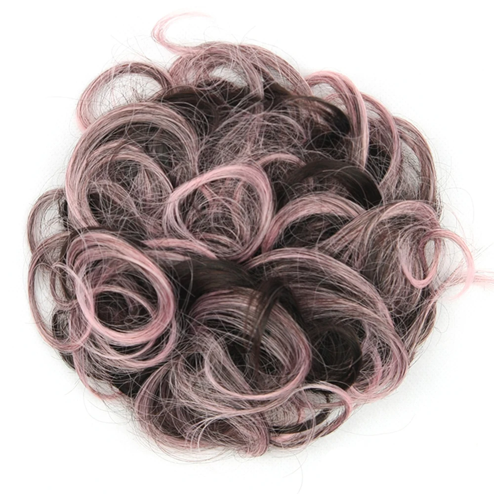 Syntetiskt rufsigt hårband vinrött uppsatt hårband flexibla scrunchies lockiga löshår chignon hårband scrunchie: #4