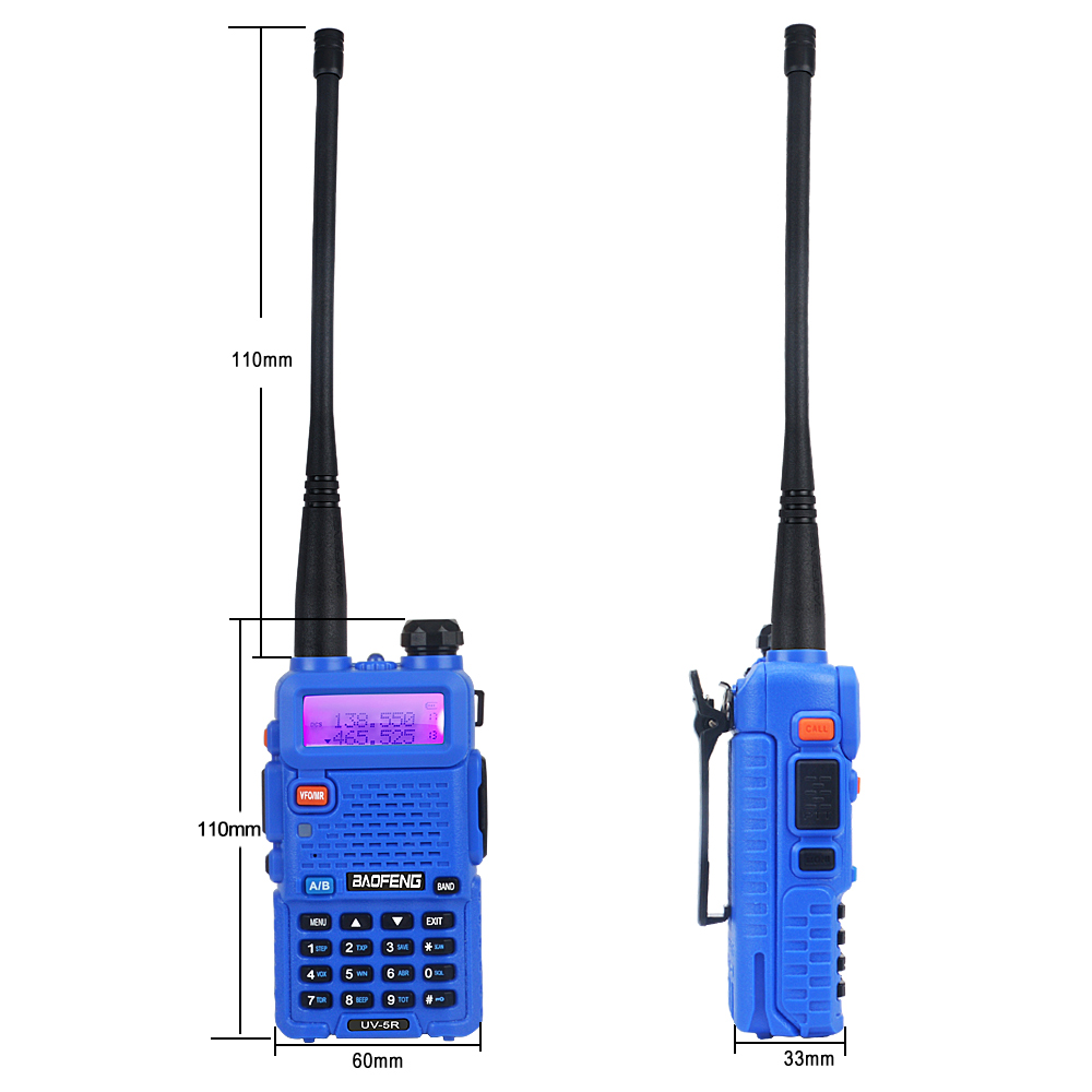 Baofeng UV-5R Dualband Walkie Talkie VHF 136–174 MHz UHF 400–520 MHz 128 Kanal 5 W FM tragbares Zwei-Wege-Radio mit Headset