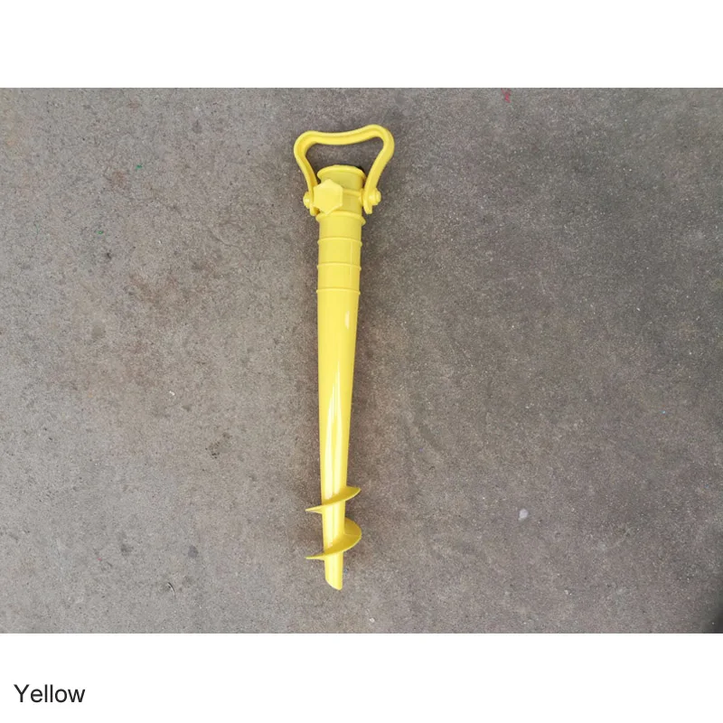 Solstrand fiskestativ regnutstyr hageterrasse parasoll bakkeanker pigg paraply strekkstativholder 1 stk: Gul