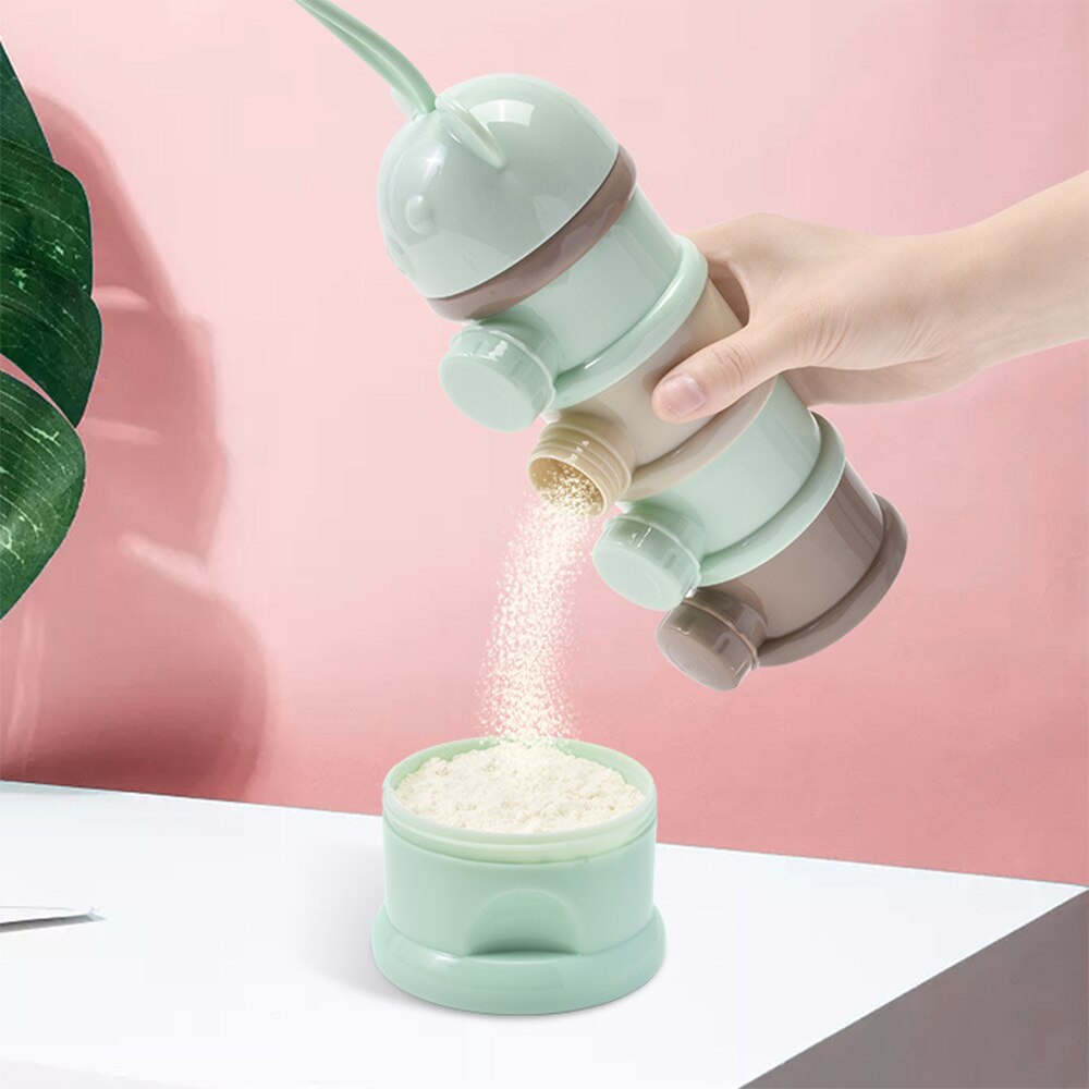 3 / 4 schichten Milchpulver Kasten Tragbare Baby Lebensmittel Lagerung Kasten Ätherisches Getreide Karikatur Kleinkind tapsen Snacks Container