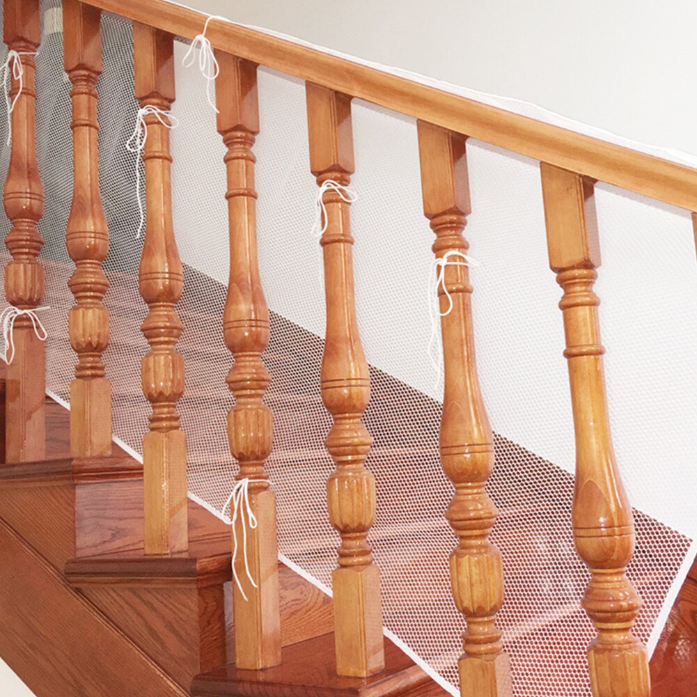 Valla gruesa de malla 3m para bebé, red de seguridad para escaleras para niños, protección contra caídas, decoración para el hogar, raíl de juguete para mascotas, balcón, ajustable, sólido
