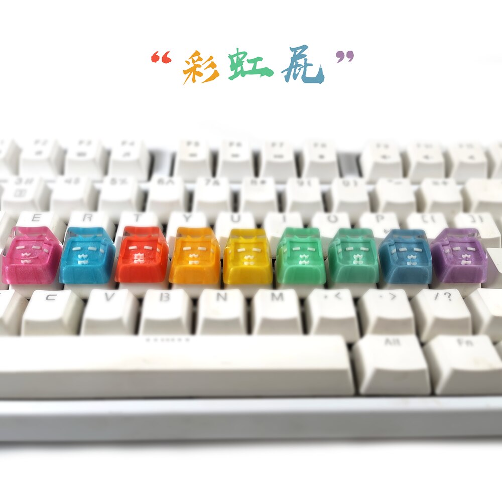 1pc handmade resin keycap for MX switches mechanical keyboard personality backlit keycaps for bilibili