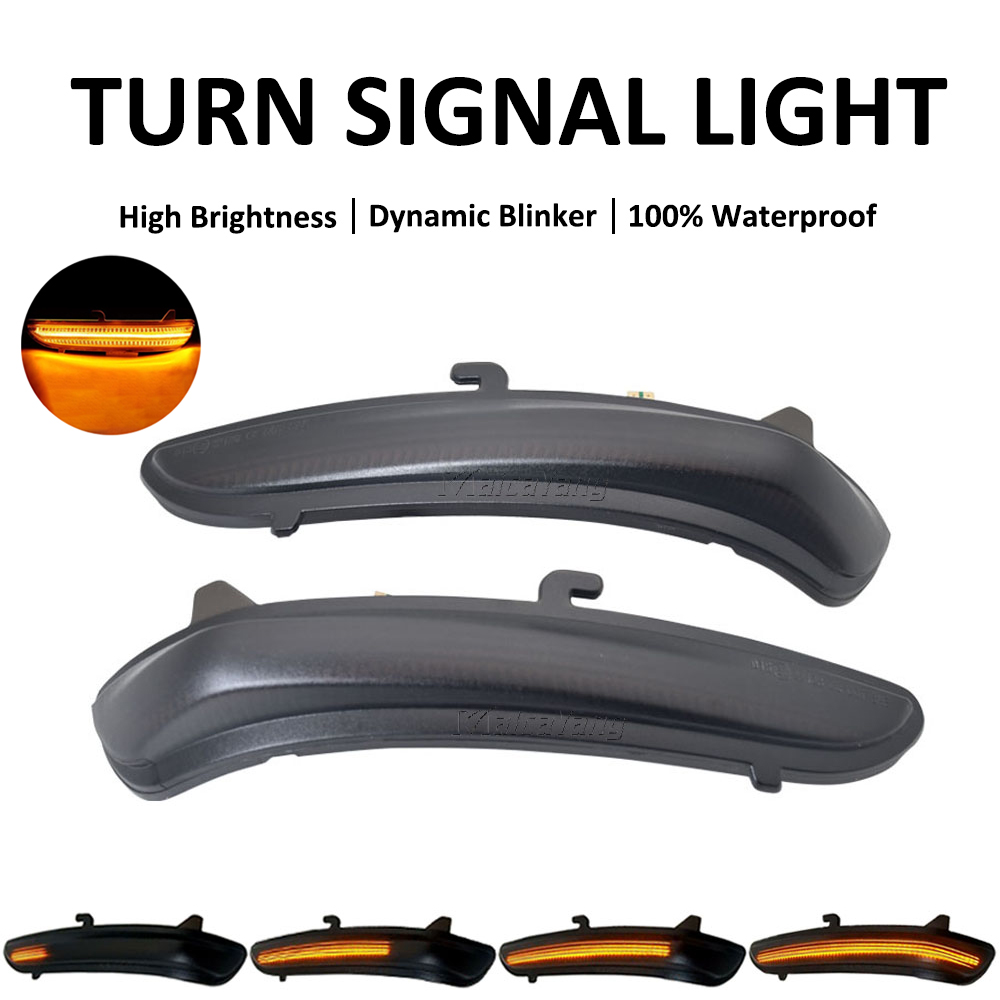For Peugeot 208 For Citroen C3 C4 2PCS Dynamic LED Side Mirror Blinker Lights Sequential Turn Signal Indicator Lamps