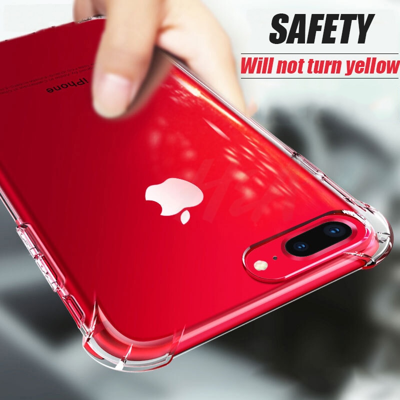 Trasparente Caso Antiurto Per il iPhone 11 Pro X Xr Xs Max Molle Del Silicone Airbag Caso 6 6s 7 8 più di 5 5S SE 2020 12 4 Della Copertura Posteriore