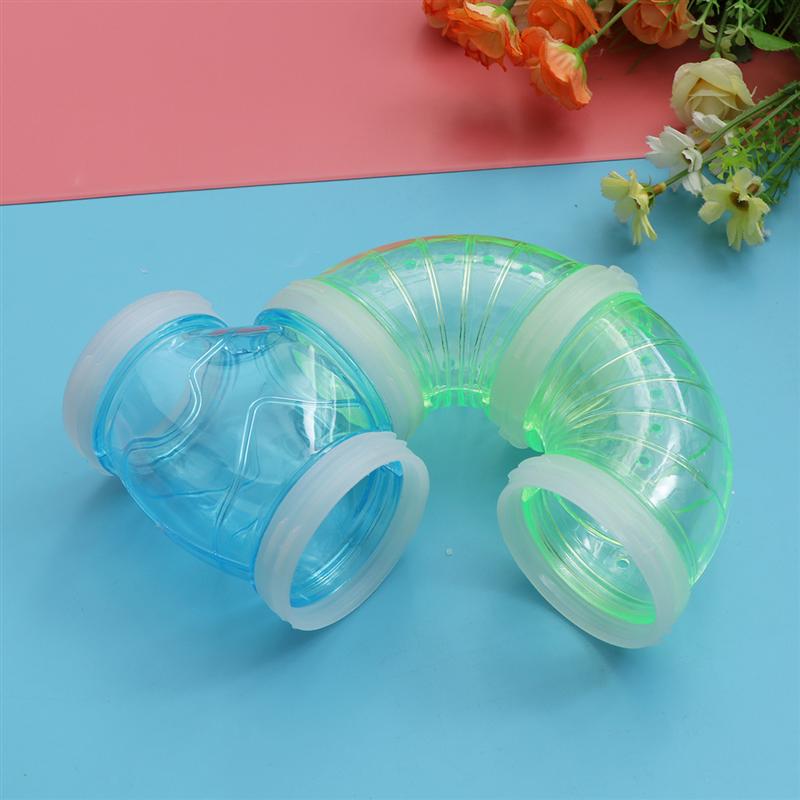 9pcs Hamsters Cage External Sports Tube Hamster Toy Pipe Plastic Tunnel Hamster Toys For Small Animals