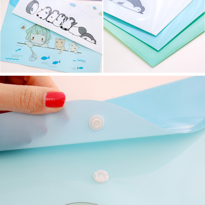 10pcs/lot File Folder Cute cartoon animals A4 file folders translucent document bag for business and school Office Supplies