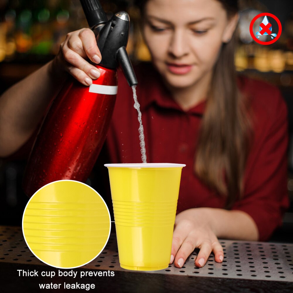 Bar Game Cups PP Bar Party Ping-Pong Game Cups Funny Beer Game Supplies (16oz, 12pcs Cups, 12pcs Ping-Pong)