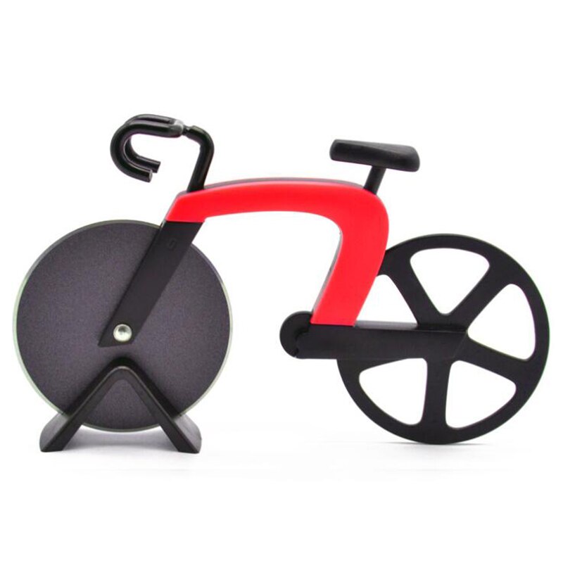 Bicycle Pizza Cutter Wheel Stainless Steel Plastic Bicycle Roller Pizza Cutter Slicer Kitchen Gadget Pizza Cutter Pizza Chopper: Red (B style)
