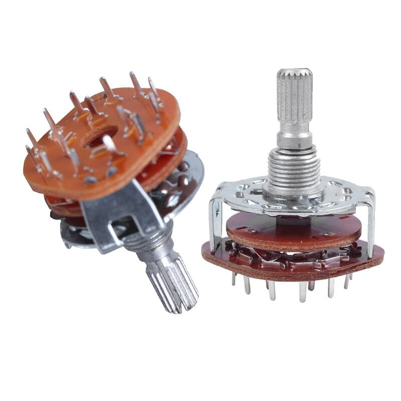 2x Electronic Machine 3P4T 3Pole 4 Position/4P3T 4Pole 3 Position 2 Deck 15 Pin/16 Pin Rotary Switch