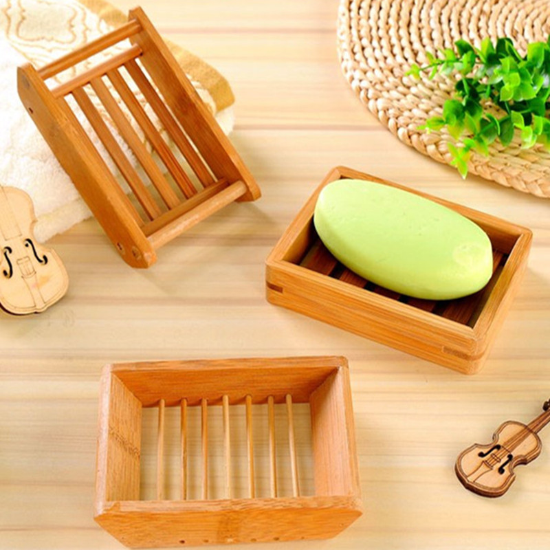 Jabonera de madera para baño, caja de jabón de drenaje Manual de bambú Simple creativa, bandeja de jabón, inodoro, jabonera de madera japonesa