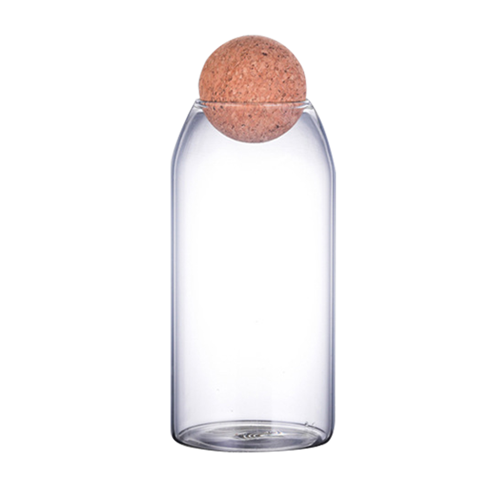 Ball Cork Transparent Lead-Free Glass Sealed Can Storage Tank Grains Storage Jar Cork Tea Containers Kitchen Storage: 1300ml