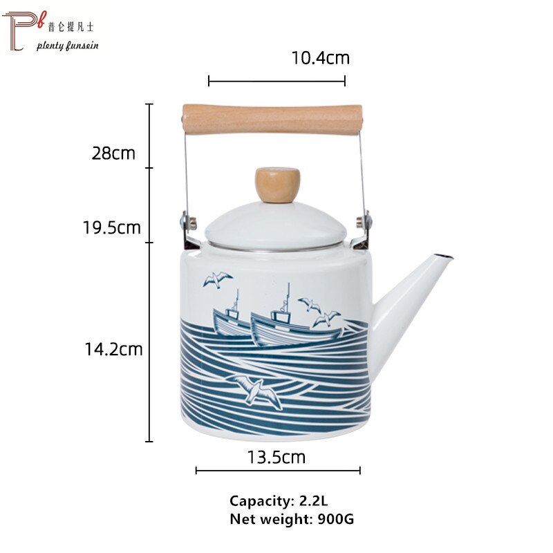 Emaille Emaille Ketel Koud Waterkoker Restaurant Theepot Kokend Ketel Verdikte Inductie Fornuis Aardgas Huishoudelijke Commerciële: E