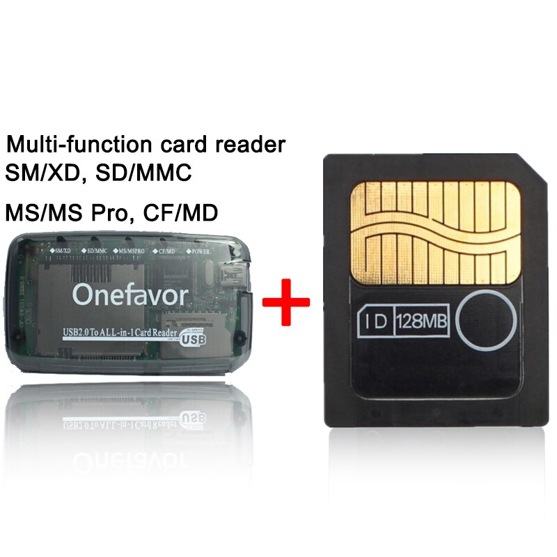 Big Promotion128MB 64MB 32MB 16MB 8MB 3.3V 3V SmartMedia Card SM Memory Card Smart Media Card+SD XD MMC CF SM Memory Card Reader: 128MB