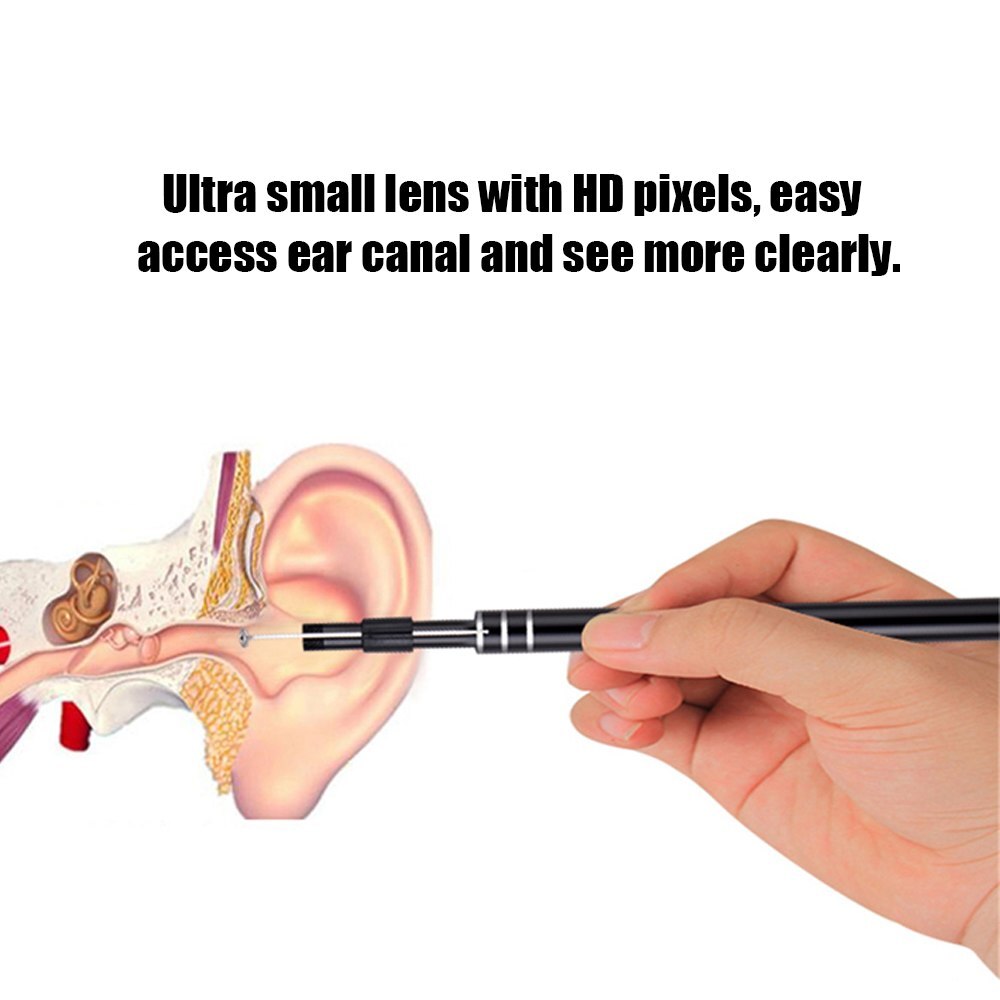 Mini Camera Endoscope USB Port Ear and Nose 5.5mm Visual Lens Endoscope Borescope DDES01 Earpick Otoscope for PC Windows