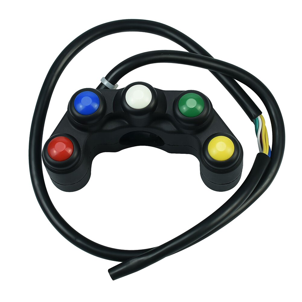 Universal 5-button Array Motorcycle Switch Modified Five-Color Function Switch Turn Signal Horn Headlight Five-In-One Switch