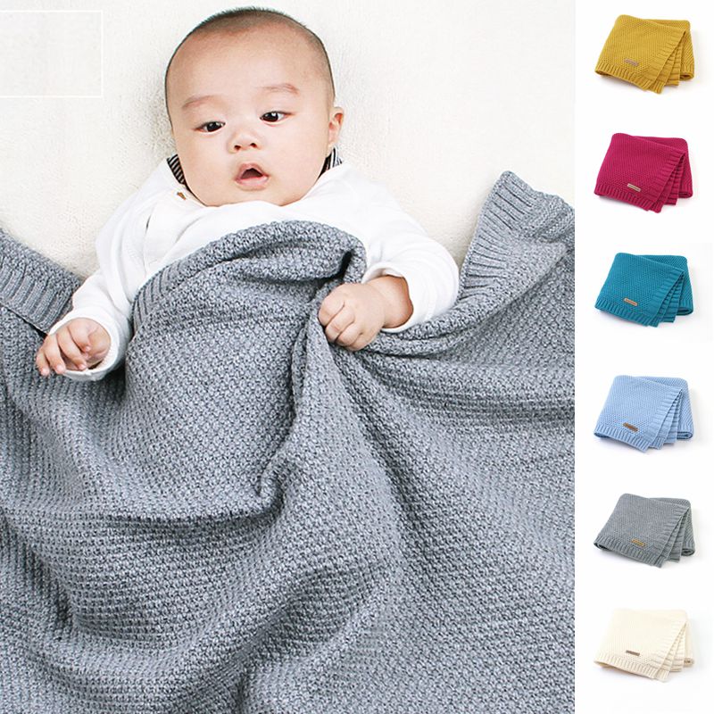 freundlicher Decke Baby Kinderwagen Decke Einfache Baby Decken Gestrickte Neugeborenen Swaddle wickeln Weich Kleinkind Sofa Krippe Decke