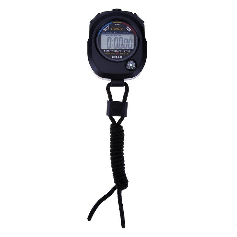 Sports Stopwatch Handheld Waterproof LCD Digital Stopwatch Timer Chronograph Counter Sport Alarm