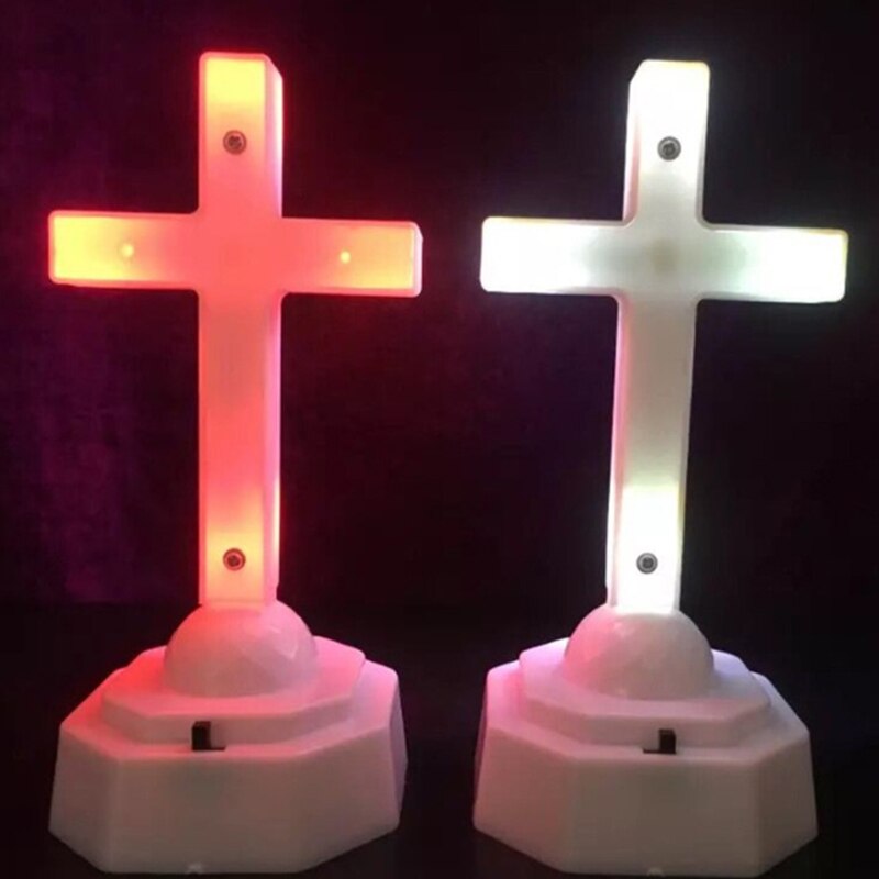 Led Licht Christus Jezus Kruis Thuis Kerk Bid Ornamenten Kerk Souvenirs Kruisbeeld