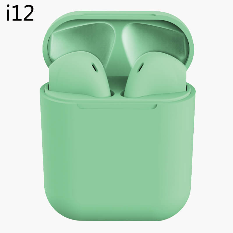 TWS Earbuds Wireless Bluetooth Earphones i7s i12 5.0 Stereo Sport In-Ear Multifunctional Headsets With Microphone 【Upgrade】: i12-Green