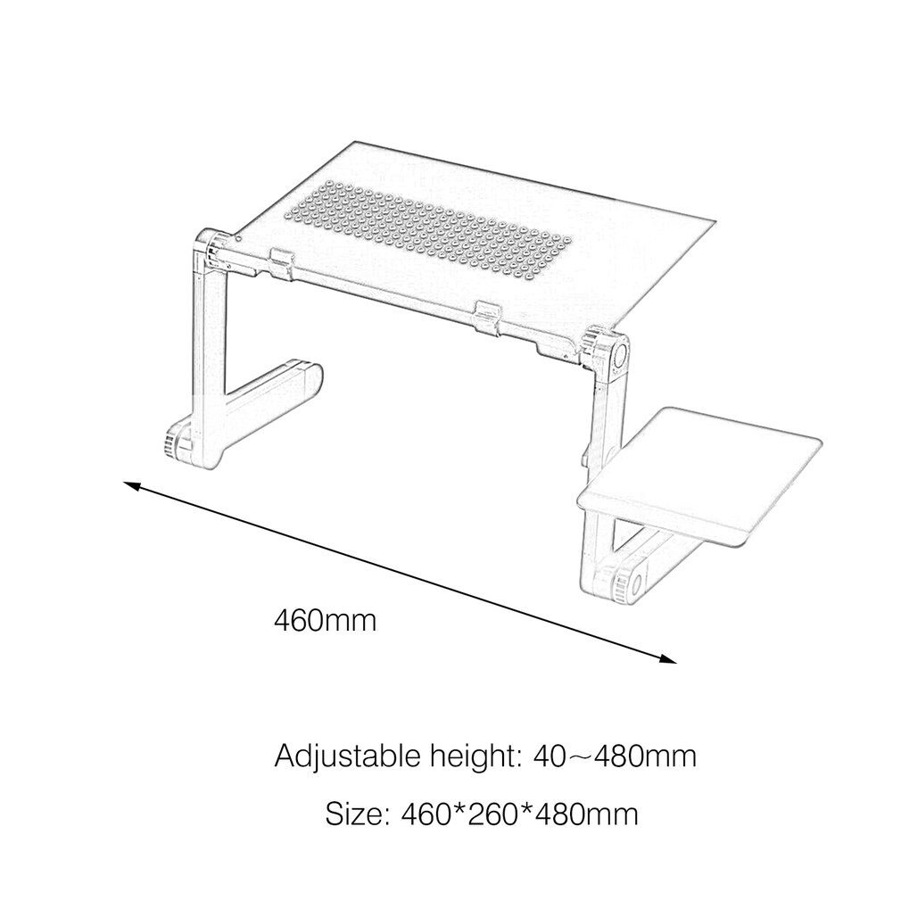 360 ° di rotazione In Lega di Alluminio Scrivania Del Computer Pieghevole Regolabile Da Tavolo di Raffreddamento Del Basamento Del Vassoio Con Piastra Del Mouse Per Il Computer Portatile Notebook