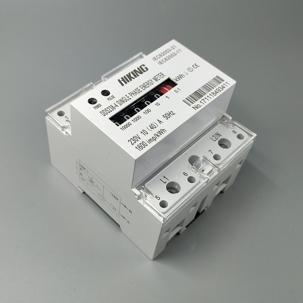 10(40)A 230V 50HZ Single phase Din rail KWH Watt hour din-rail energy meter step motor impulse register dispaly