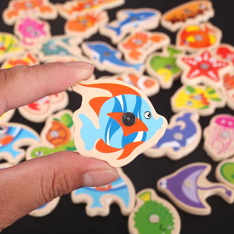 40pcs Children Number Letter Magnetic Fishing Game Children&#39;s Game Magnet Fish Toy Game Educational Developing Toys For Children