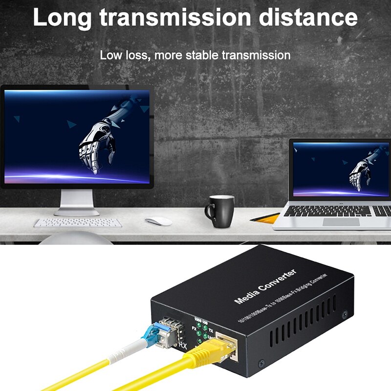 1Gb SFP Fiber to RJ45 Fiber Optic Media Converter 1000Mbps SFP Fiber Switch with SFP Module Compatible Mikrotik